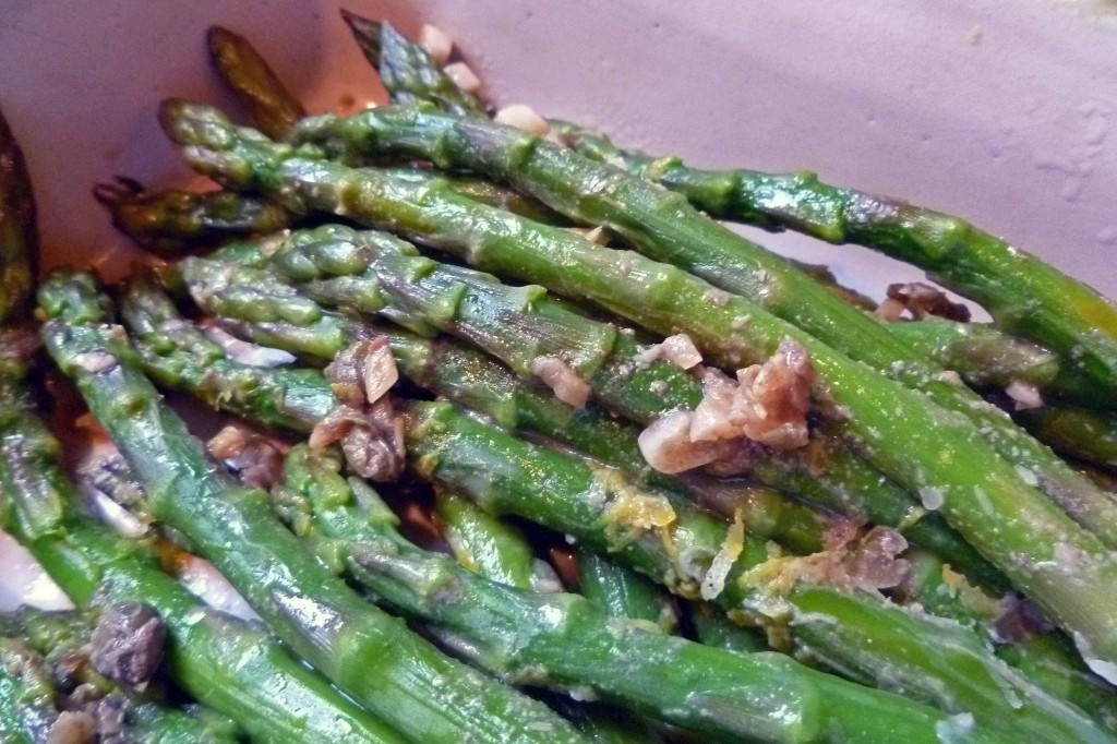 Asparagus with Garlic Butter and Capers