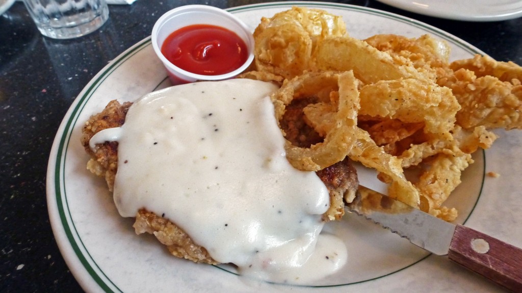 Chicken Fried Steak and Onion Rings