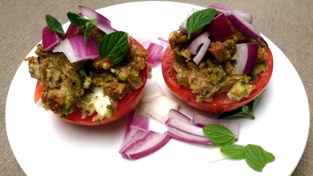 Baked Tomatoes With Greek Stuffing